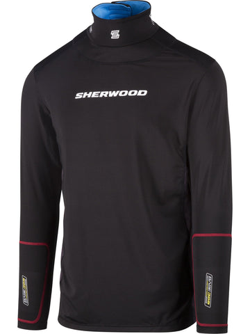 Sherwood T100 Pro Long Sleeve Shirt with Neck Guard Senior